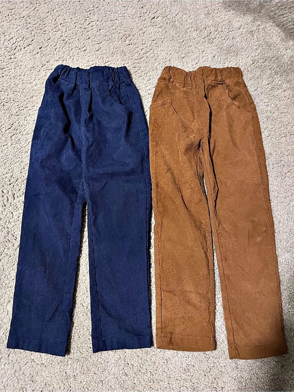Kids Casual Pants 2-Pair Set in Blue & Brown Like New